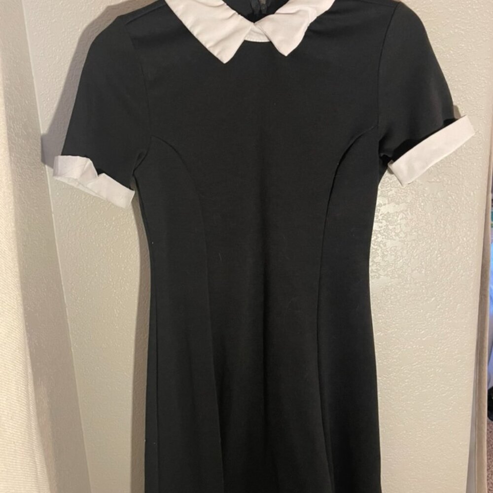 Small Wednesday Addams Dress complete with Wig from Spirit Halloween
